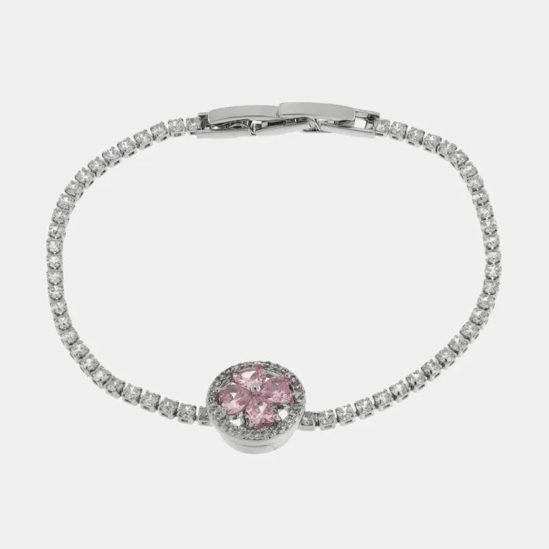 Bracciale in Metallo Cristallo Tondo Rosa BYS - gioiello BySimon