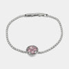 Bracciale in Metallo Cristallo Tondo Rosa