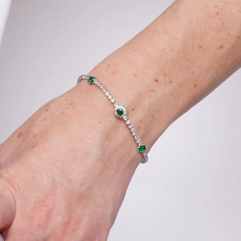 Bracciale in Metallo Cristalli Verdi BYS - gioiello BySimon