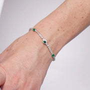 Bracciale in Metallo Cristalli Verdi