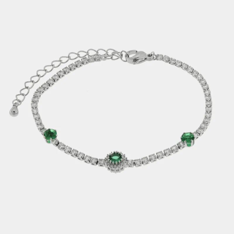 Bracciale in Metallo Cristalli Verdi BYS - gioiello BySimon