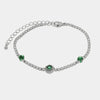 Bracciale in Metallo Cristalli Verdi