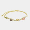 Bracciale in Metallo Maglie Cristalli Colorati Oro