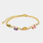 Bracciale in Metallo Maglie Cristalli Colorati Oro - BYSIMON gioielli