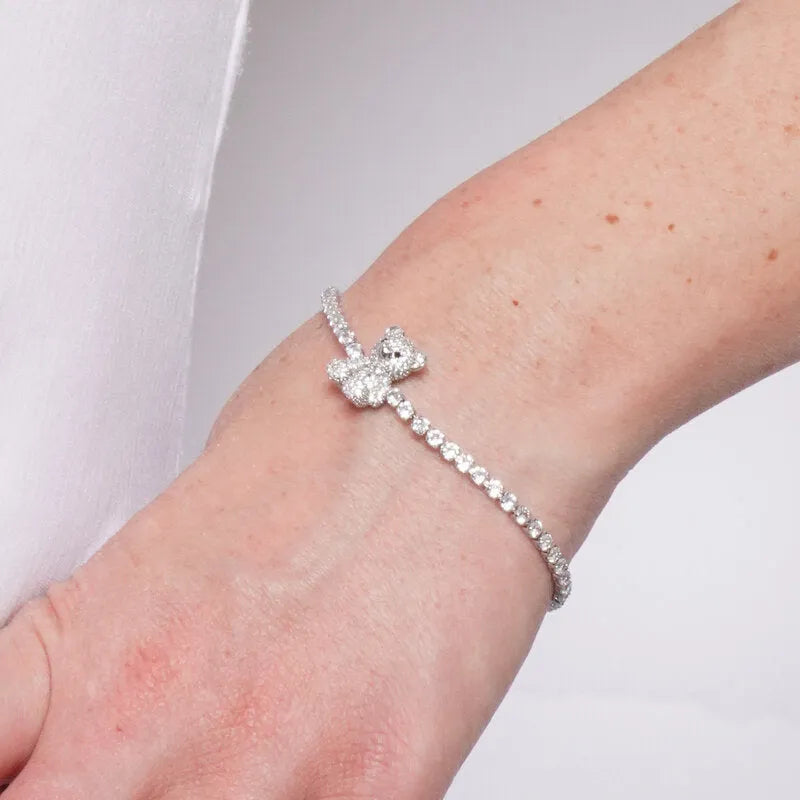 Bracciale in Metallo Orsetto Cristalli