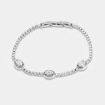 Bracciale in Metallo Cristalli Ovali Bianchi - BYSIMON gioielli