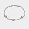Bracciale in Metallo Cristalli Ovali Rosa