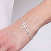 Bracciale in Metallo Foglia Cristalli
