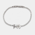 Bracciale in Metallo Foglia Cristalli - BYSIMON gioielli