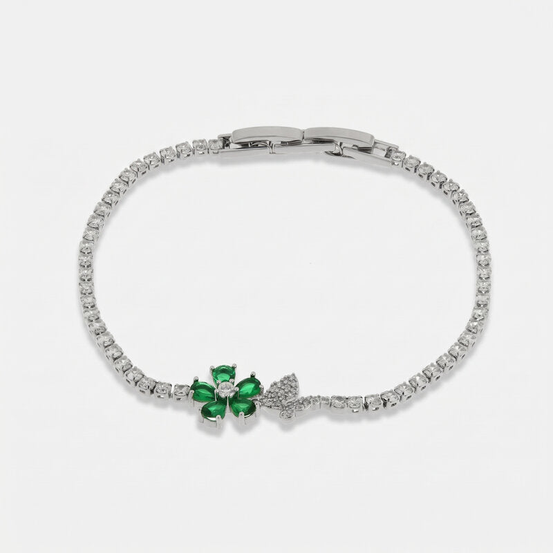 Bracciale in Metallo Quadrifoglio Verde Piccolo - BYSIMON gioielli