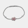 Bracciale in Metallo Fiore Cristalli Rosa