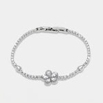 Bracciale in Metallo Quadrifoglio Bianco Piccolo - BYSIMON gioielli