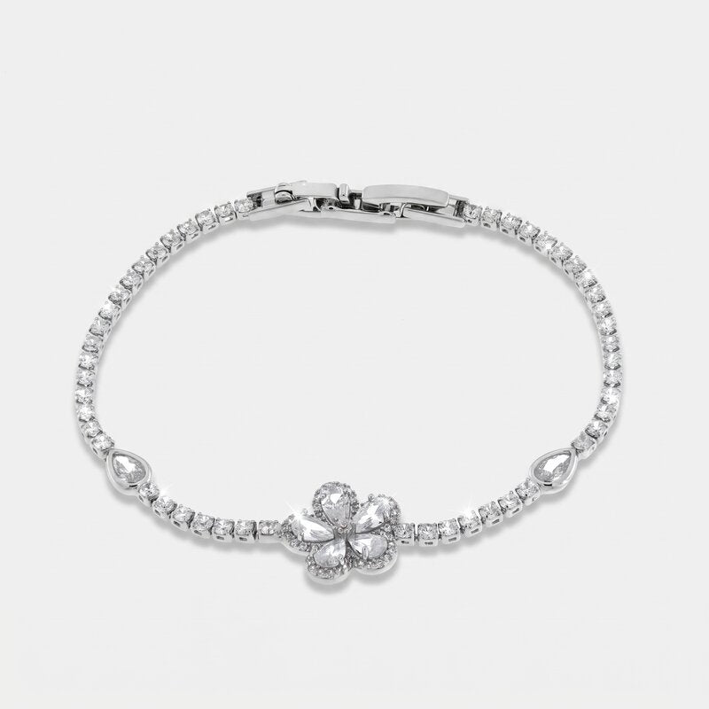 Bracciale in Metallo Quadrifoglio Bianco Piccolo - BYSIMON gioielli