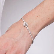 Bracciale in Metallo Corona Cristalli Bianchi