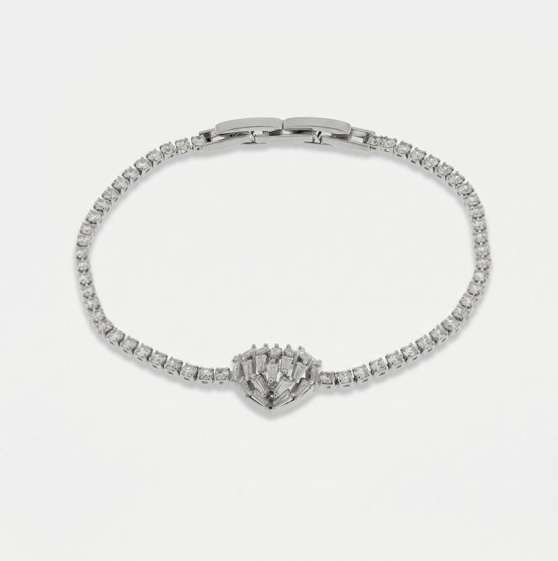 Bracciale in Metallo Corona Cristalli Bianchi - BYSIMON gioielli