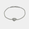 Bracciale in Metallo Corona Cristalli Bianchi