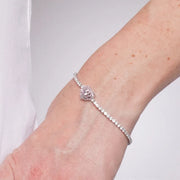 Bracciale in Metallo Corona Cristalli Rosa