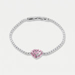Bracciale in Metallo Corona Cristalli Rosa - BYSIMON gioielli