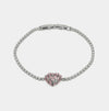 Bracciale in Metallo Corona Cristalli Rosa