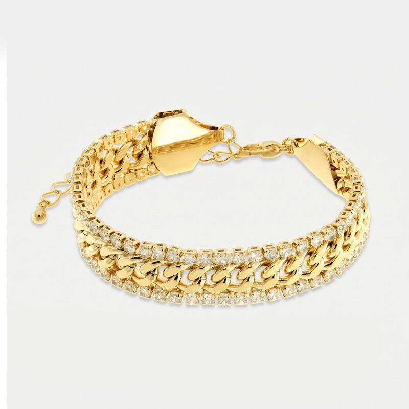 Bracciale in Metallo Doppia Catena Oro BYS - gioiello BySimon