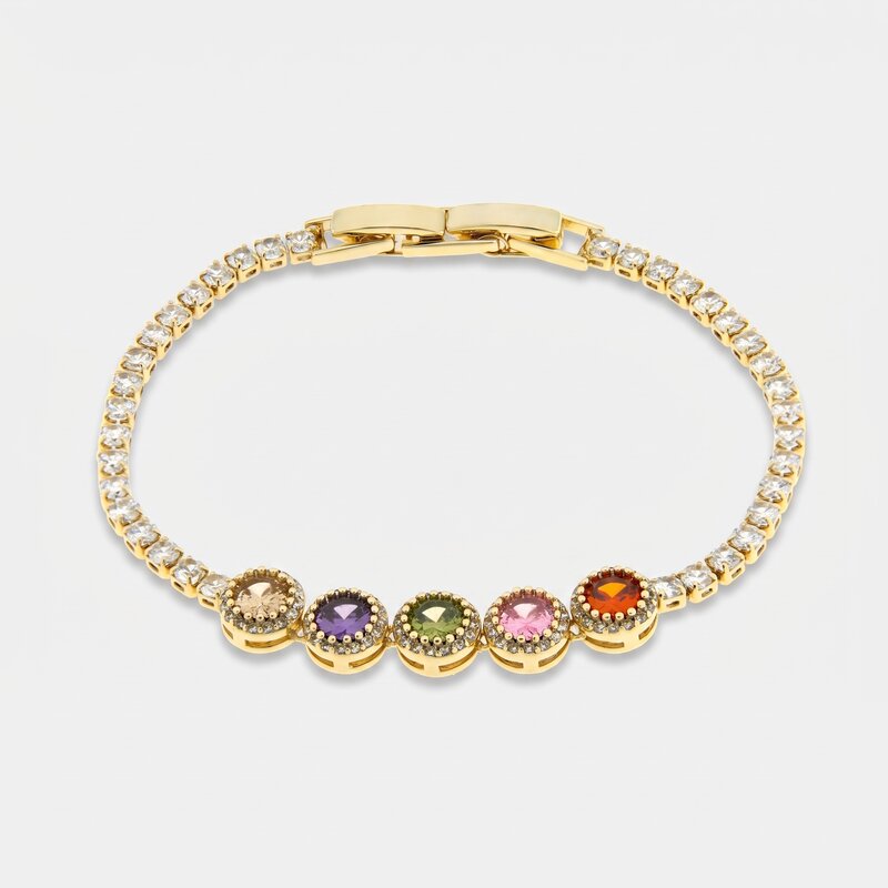 Bracciale in Metallo Cristalli Tondi Colorati BYS - gioiello BySimon