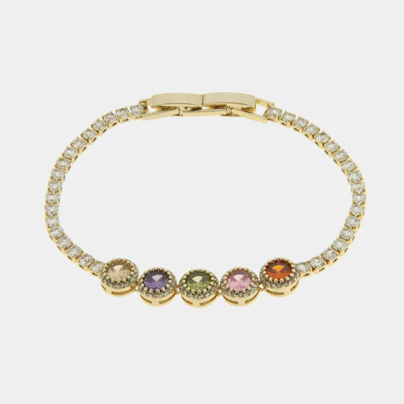 Bracciale in Metallo Cristalli Tondi Colorati BYS - gioiello BySimon