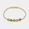 Bracciale in Metallo Cristalli Tondi Colorati