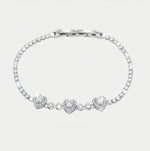 Bracciale in Metallo Cuori Cristalli Argento - BYSIMON gioielli