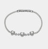 Bracciale in Metallo Cuori Cristalli Argento