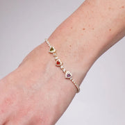 Bracciale in Metallo Cuori Cristalli Oro