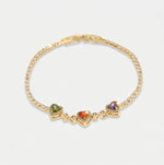 Bracciale in Metallo Cuori Cristalli Oro BYS - gioiello BySimon