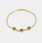 Bracciale in Metallo Cuori Cristalli Oro BYS - gioiello BySimon