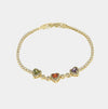Bracciale in Metallo Cuori Cristalli Oro