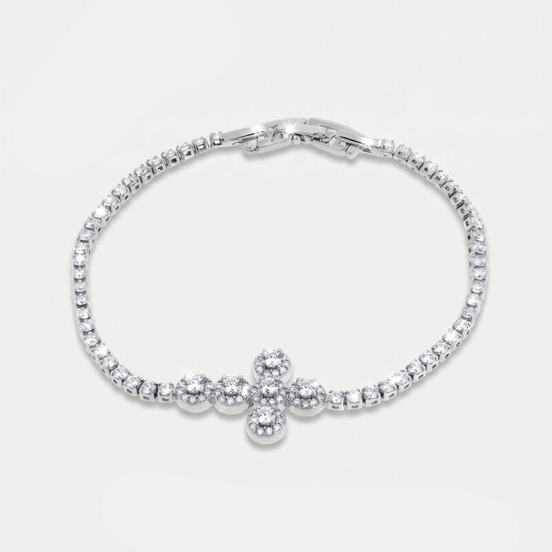 Bracciale in Metallo Croce Cristalli - BYSIMON gioielli