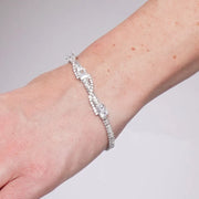Bracciale in Metallo Cristalli Rettangolari