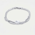 Bracciale in Metallo Cristallo Quadrato Bianco - BYSIMON gioielli