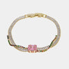 Bracciale in Metallo Cristallo Rosa Colorati