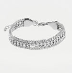 Bracciale in Metallo Doppia Catena Argento Fine BYS - gioiello BySimon