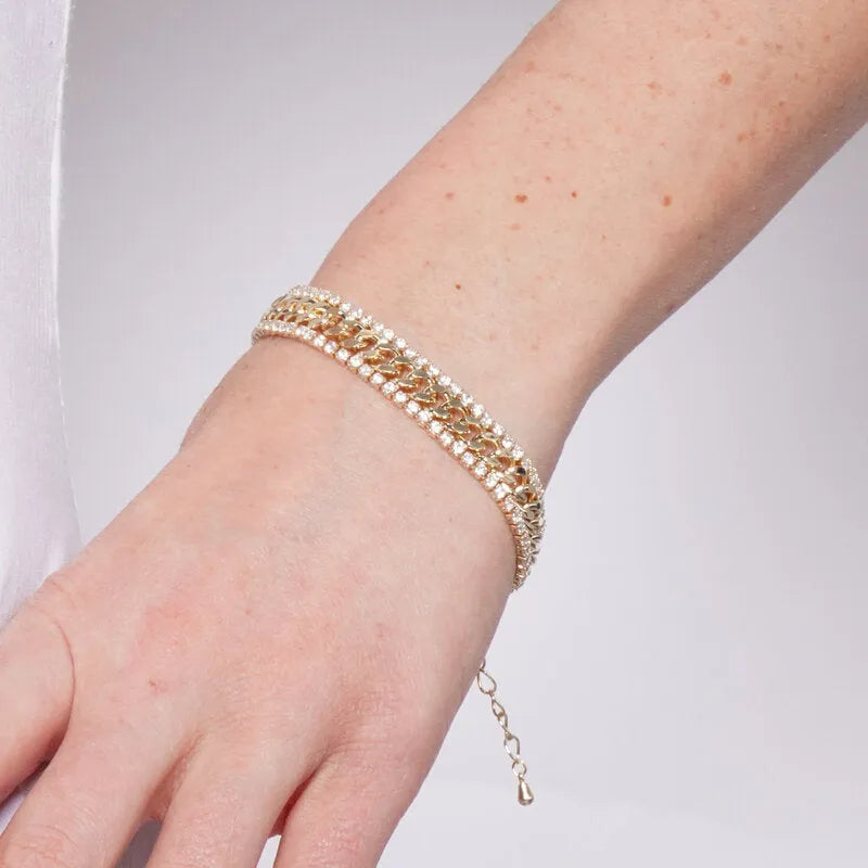 Bracciale in Metallo Doppia Catena Oro Fine BYS - gioiello BySimon