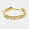 Bracciale in Metallo Doppia Catena Oro Fine