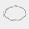 Bracciale in Metallo Cristalli Rettangolari Bianchi