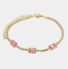 Bracciale in Metallo Cristalli Rettangolari Rosa