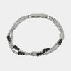 Bracciale in Metallo Doppio Cristalli Neri