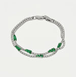 Bracciale in Metallo Doppio Cristalli Verdi - BYSIMON gioielli