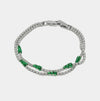 Bracciale in Metallo Doppio Cristalli Verdi