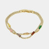 Bracciale in Metallo Doppio Cristalli Colorati