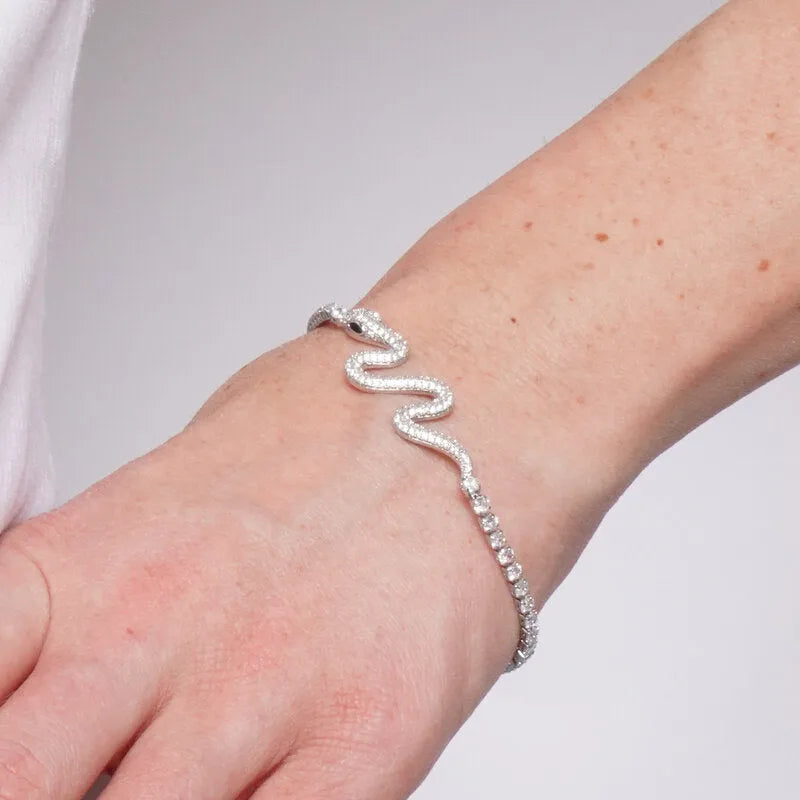 Bracciale in Metallo Serpente Argento