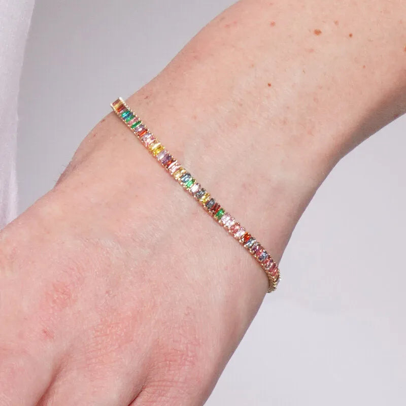 Bracciale in Metallo Cristalli Rettang. Colorati BYS - gioiello BySimon