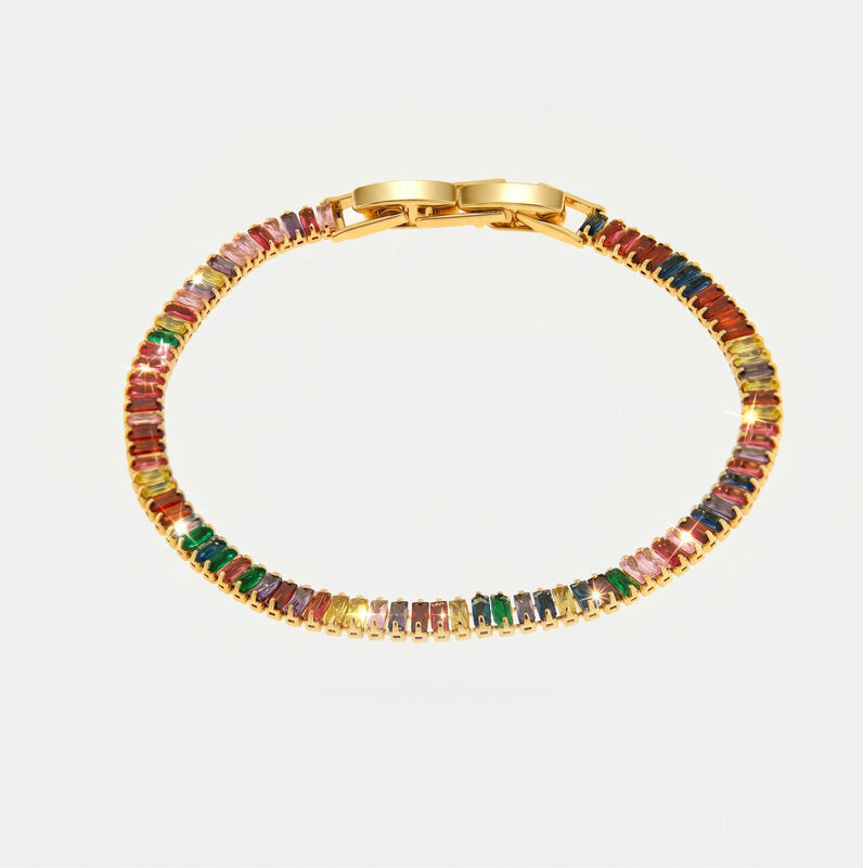 Bracciale in Metallo Cristalli Rettang. Colorati BYS - gioiello BySimon