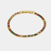 Bracciale in Metallo Cristalli Rettang. Colorati